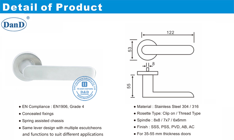 Puerta de metal Handle-D y D Hardware