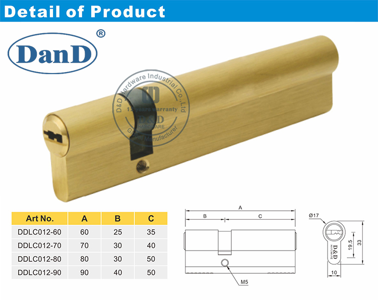 Desplazamiento de doble cilindro Lock-D y D hardware