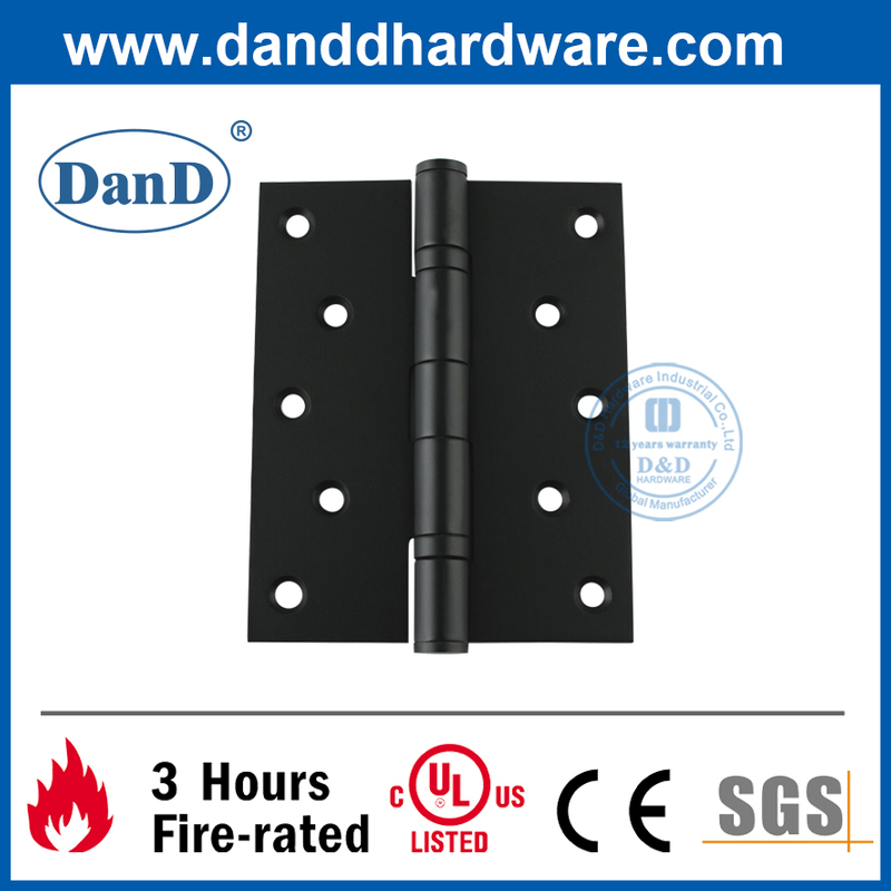 Acero inoxidable 304 Bisagra negra de resistencia al fuego para puerta interior-ddss011b-5x4x3