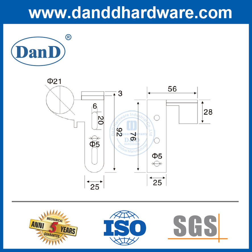 Bisagra de puerta de soporte de acero inoxidable de 180 grados para puerta de aluminio para puerta de aleación de aluminio-DDCH016