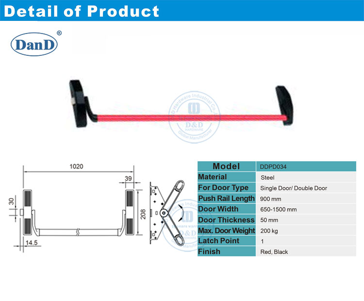 Dispositivo de salida de p&aacute;nico &uacute;nico