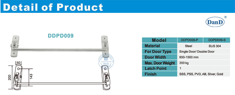 Dispositivo de salida de p&aacute;nico tipo barra cruzada