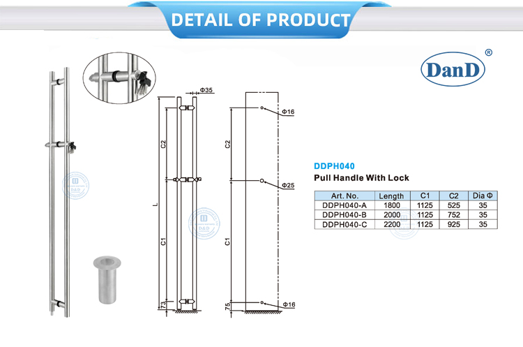 Tire de la manija de la puerta con cerradura