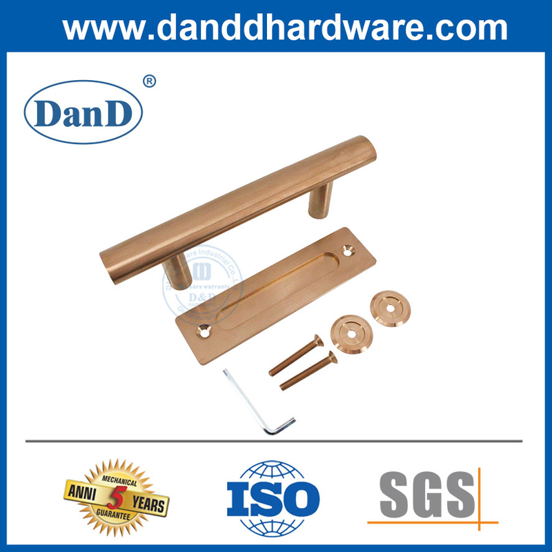 Manijas de la puerta de granero de acero inoxidable de oro satinado DDBD101