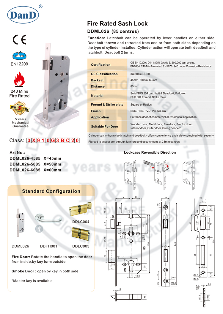 Puerta delantera Lockd y D Hardware