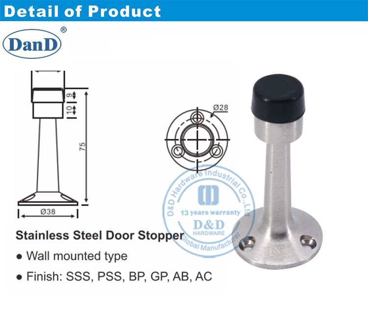Tap&oacute;n de la puerta de aleaci&oacute;n de zinc
