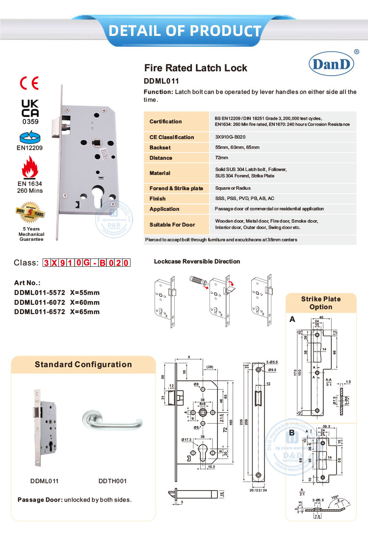 Cerradura de la puerta de madera