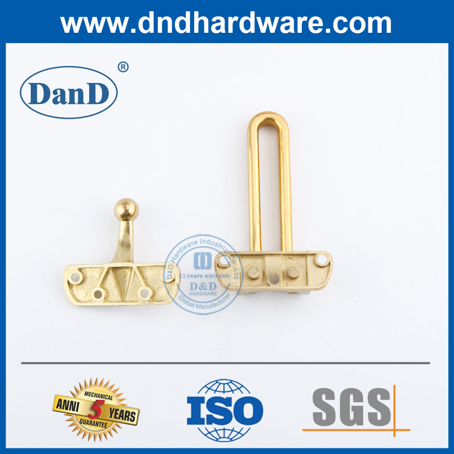 Guardia de puertas de seguridad de aleación de zinc chapado en oro para la puerta de dormitorio-DDDG001