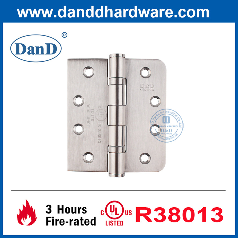 Bisagra de puertas estándar UL Redonda y esquina cuadrada Puerta de fuego Bisagra-DDS001-FR-4X3.5X3