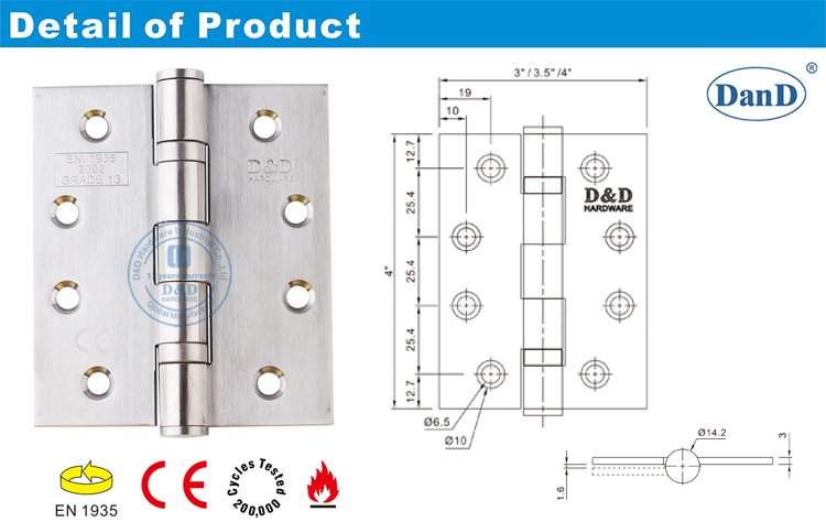 Bisagra de puertas de metal ce 