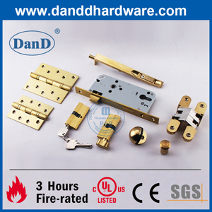 Certificado UL CE Hardware de construcción de latón con calificación de fuego para puerta de madera DDDH003
