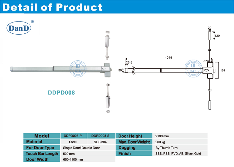 Barra de p&aacute;nico comercial 