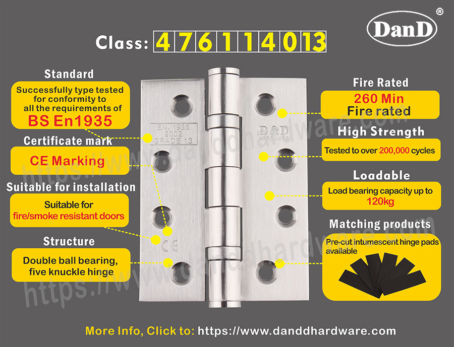 Bisagra CE para la puerta a prueba de fuego: hardware D y D