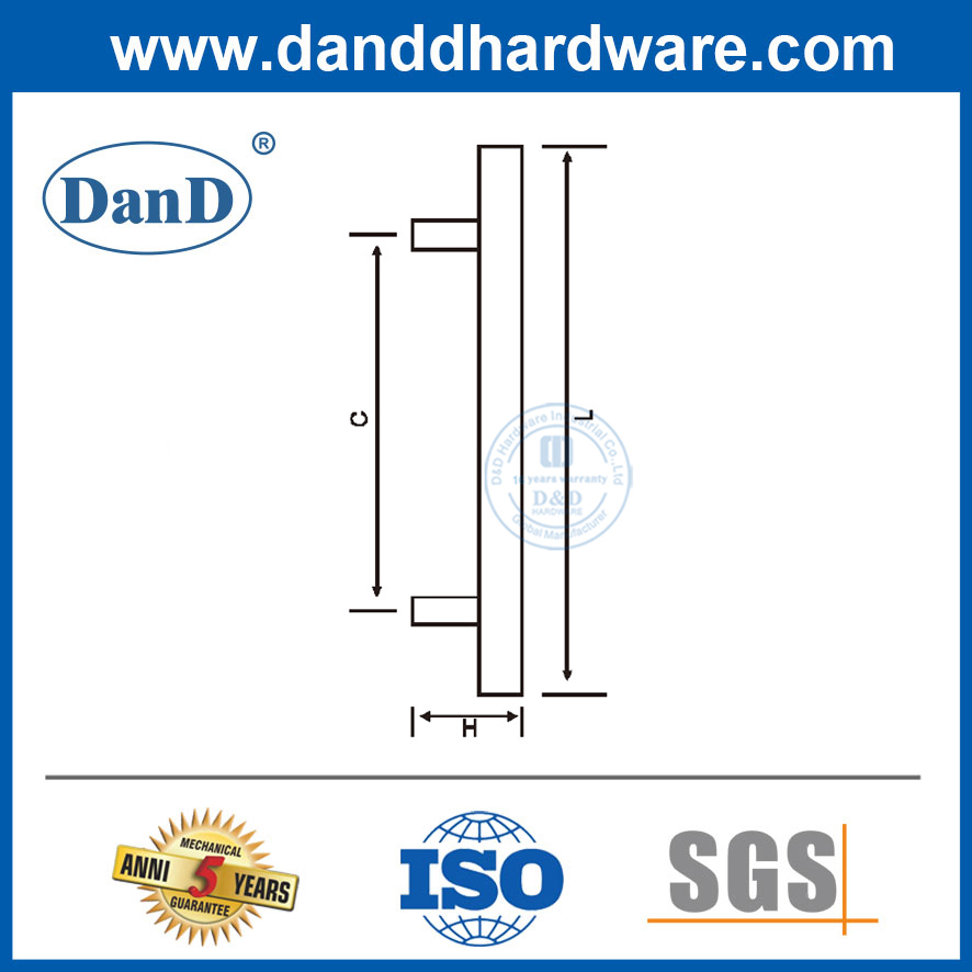 Manijas de la puerta dorada Tipos de manija de puertas de vidrio de acero inoxidable Fabricantes-DDPH033