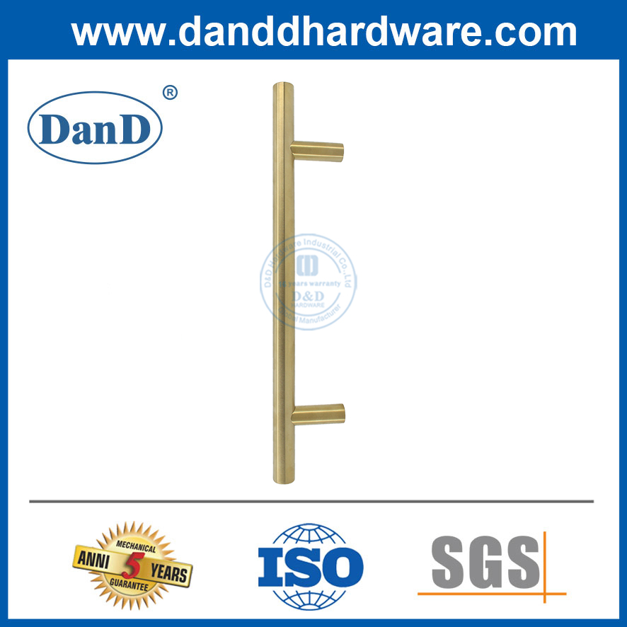 La puerta interior de latón satinado tira de acero inoxidable, puerta frontal dorada, mango de tracción-ddph031