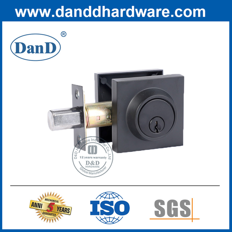 Alta seguridad Black Zinc Aleación Cuadrado Deadbolt Lock -DDLK031