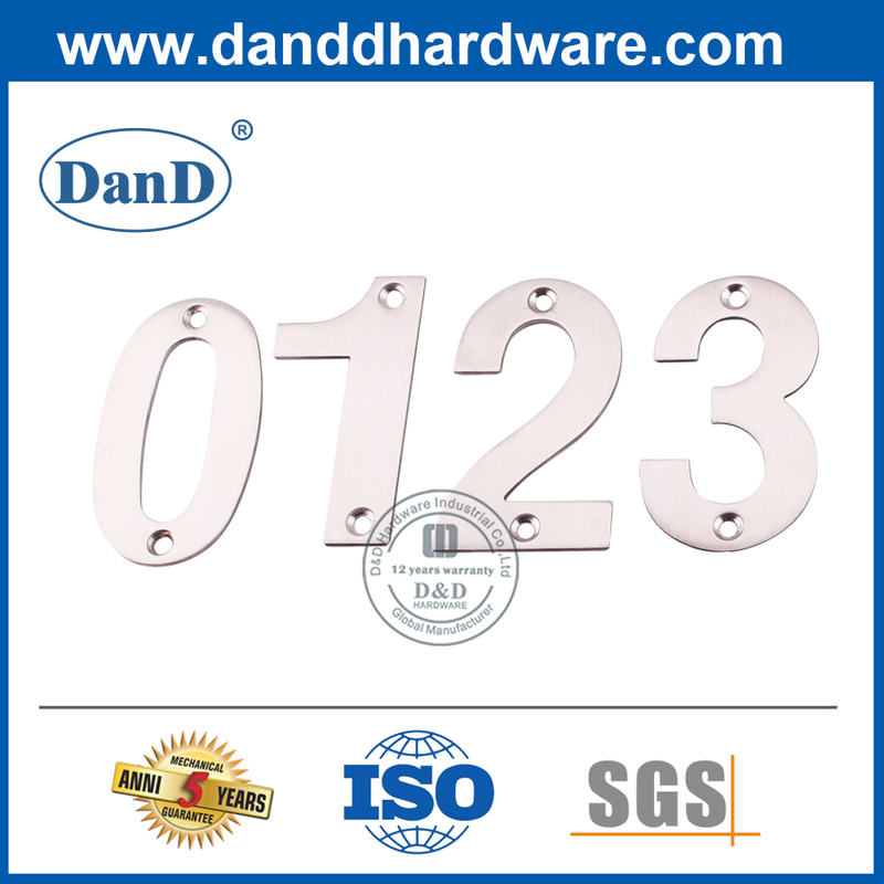 Número de puerta montado en pared de acero inoxidable Placa de signo-DDSP013