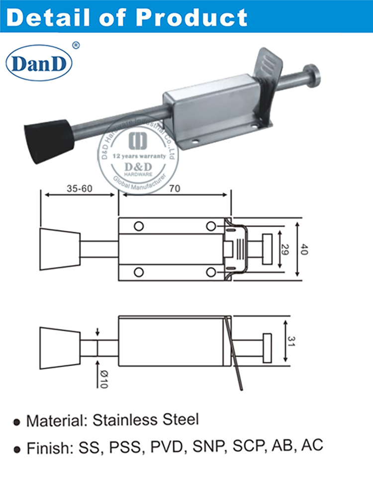 Tope de puertas de primavera