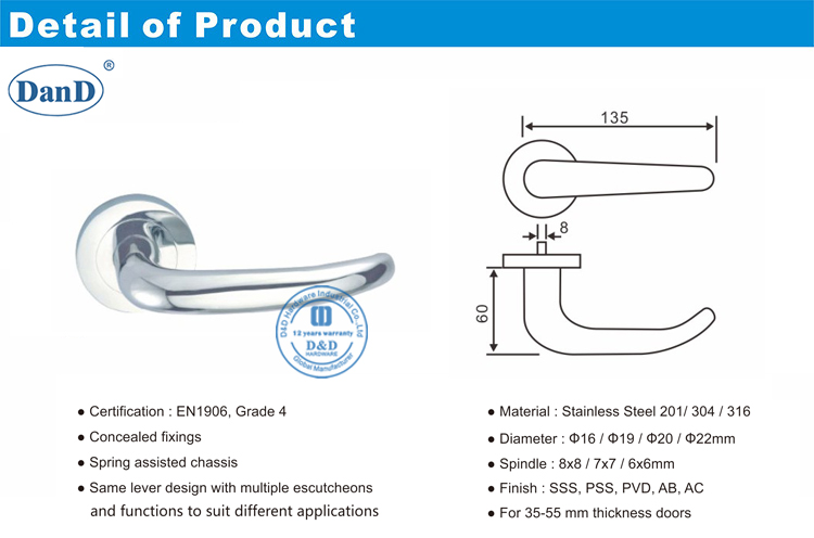 Manijas de puertas externas-D y D hardware