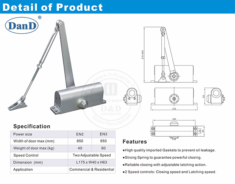 Puerta hidr&aacute;ulica Closer-D y D Hardware