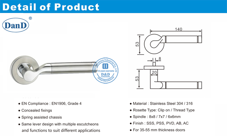 Palanca de pasaje Handware Manill-D y D