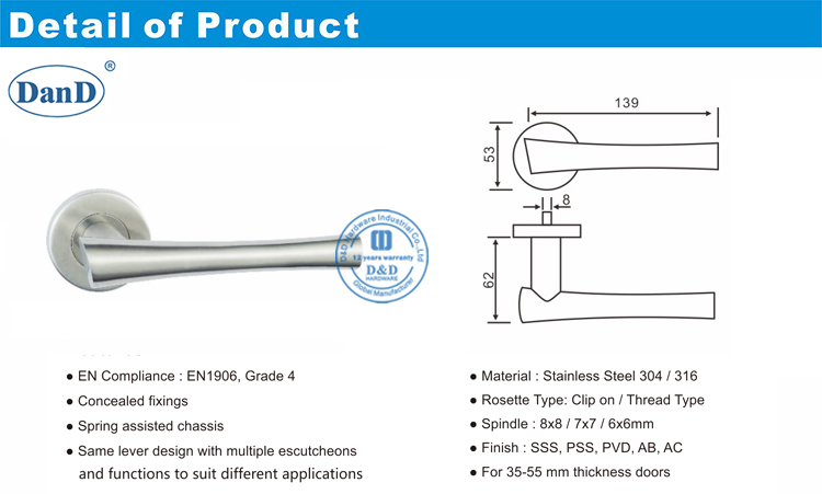 Puerta de acero inoxidable Puerta Handle-D y D Hardware
