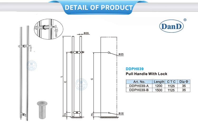 Tire de las manijas con cerradura