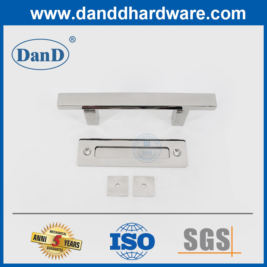 Manja de puerta corredera de forma cuadrada de acero inoxidable pulido moderno para puerta de granero-ddbd103