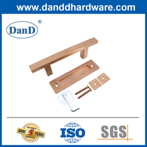 Hardware de la puerta corredera de oro rosa de acero inoxidable Hardware para la puerta del granero-DDBD103