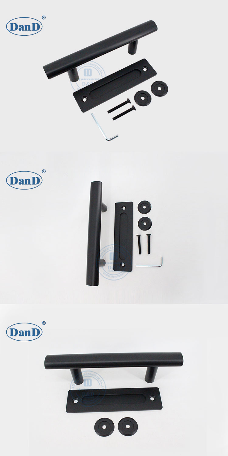 Manija de la puerta del granero negro