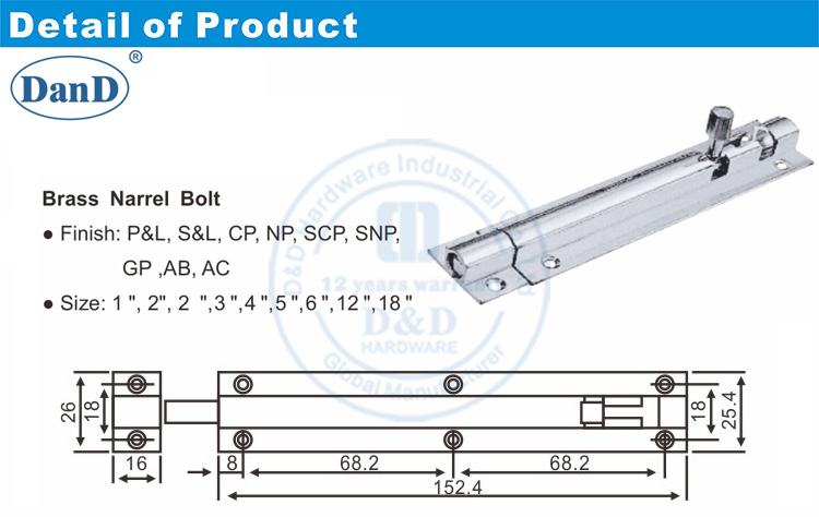 Puerta de madera Bolt-D y D de hardware
