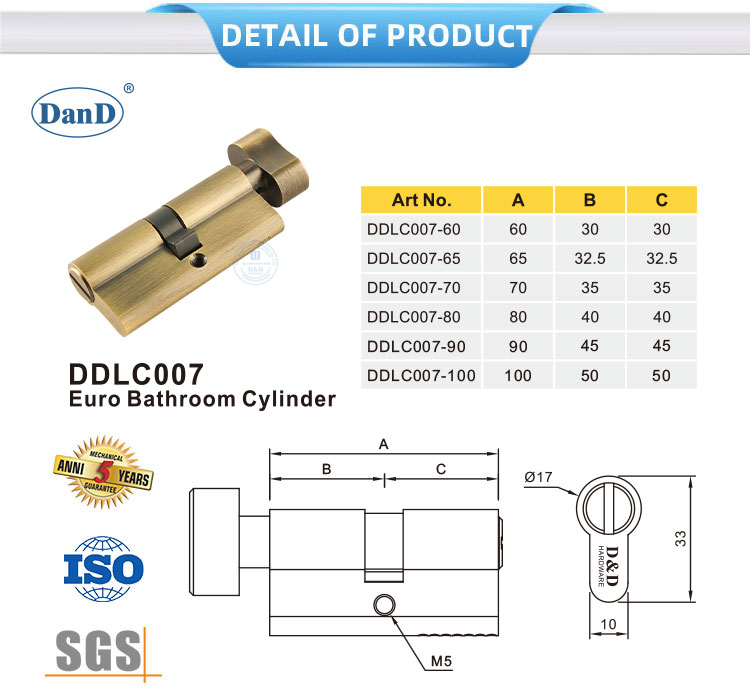 Cilindro de bloqueo de lat&oacute;n antiguo