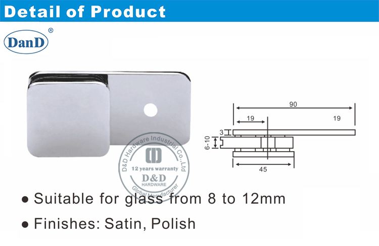 Hardware de Holding-D y D de vidrio de ba&ntilde;o