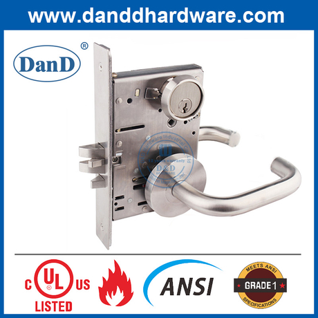 ANSI Grado 1 Acero inoxidable 304 Puerta de entrada Mortice Lock-DDAL04