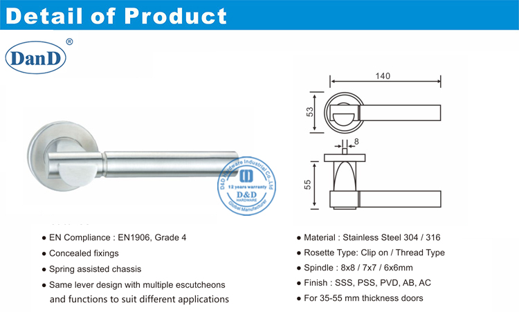 Puerta exterior Handle-D y D Hardware
