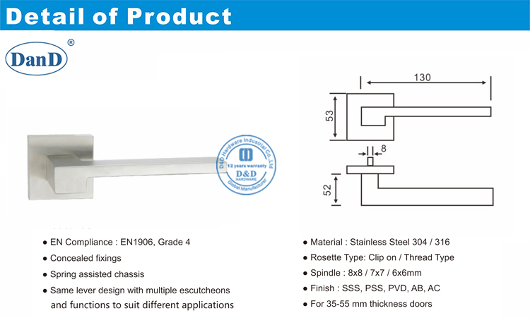 Puerta interna Puerta Handle-D y D Hardware
