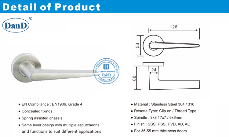 Manija de palanca SET-D y D Hardware