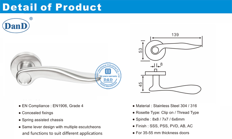 Puerta delantera Handle-D y D Hardware