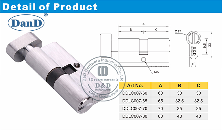 Deadbolt cilindro-d y d hardware
