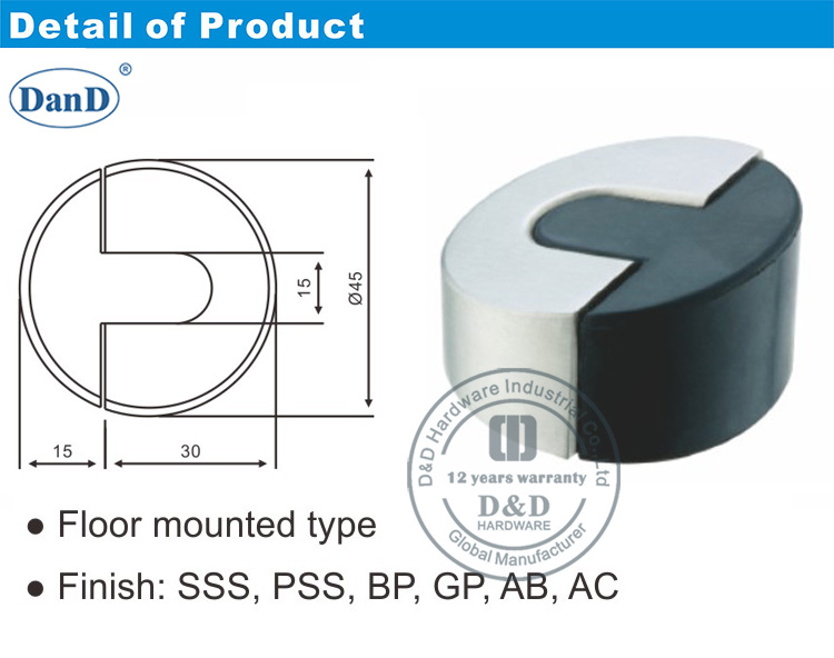 Hardware de parada de puerta de madera y d