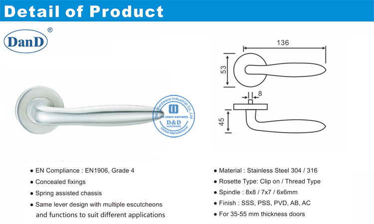 Puerta externa Puerta Handle-D y D Hardware