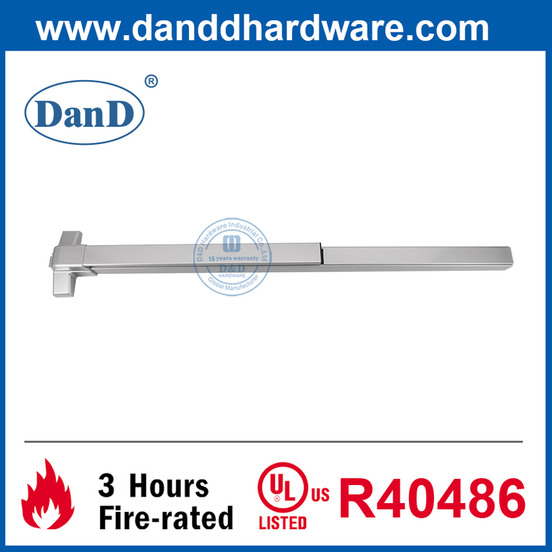 Dispositivo de salida de incendio de tipo RIM listado en UL Barra de acero Barra de pánico-DDPD003