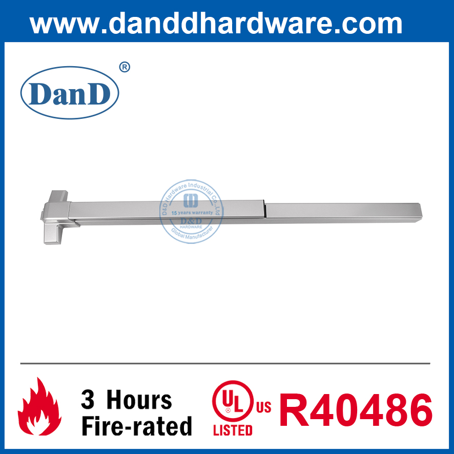 Dispositivos de salida de borde de acero Hardware de barra de pánico con clasificación de incendios listado por UL para puerta-DDPD003