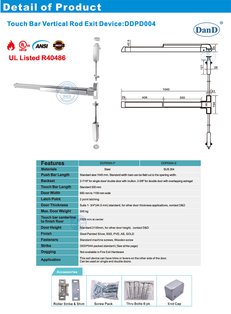Puerta con hardware de p&aacute;nico
