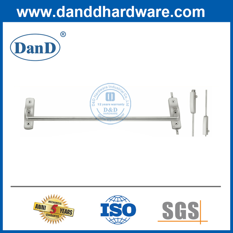Barras de seguridad de la puerta de acero Barra cruzada Barra de pánico para una sola puerta-DDPD010