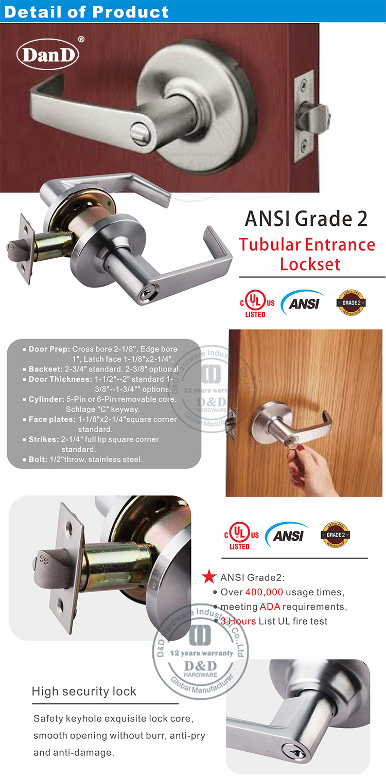 Hardware ANSI Tubular Lockset-DDLK011-D y D