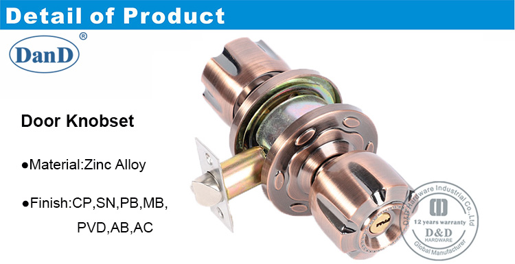 Knobset para puerta de madera DDLK043-D y D hardware