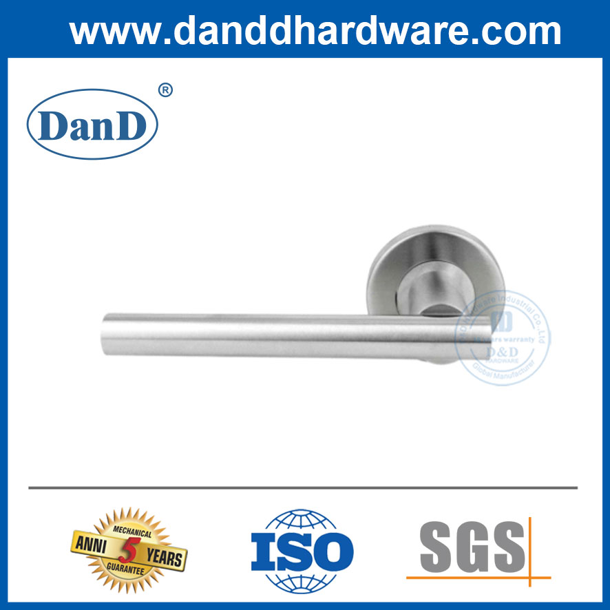 Manijas de puerta de madera exterior moderna manijas de puerta de plata de acero inoxidable-ddth040