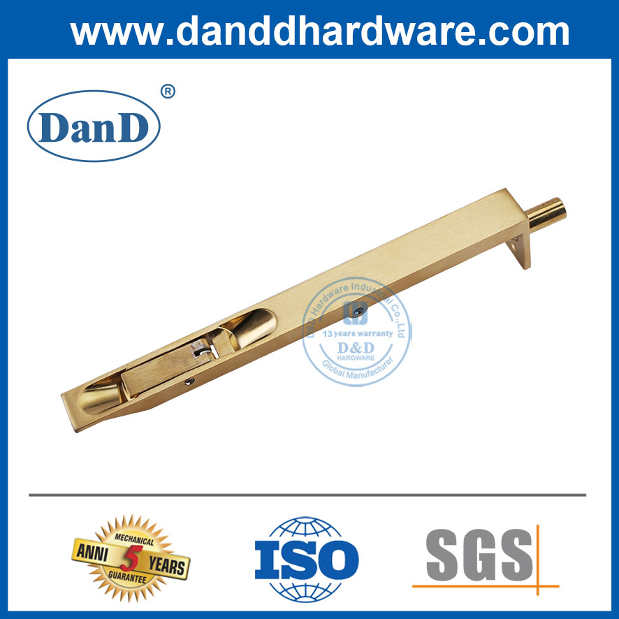 SS304 Puerta de madera individual satén satén Gloden Flush Bolt Lock-DDDB001