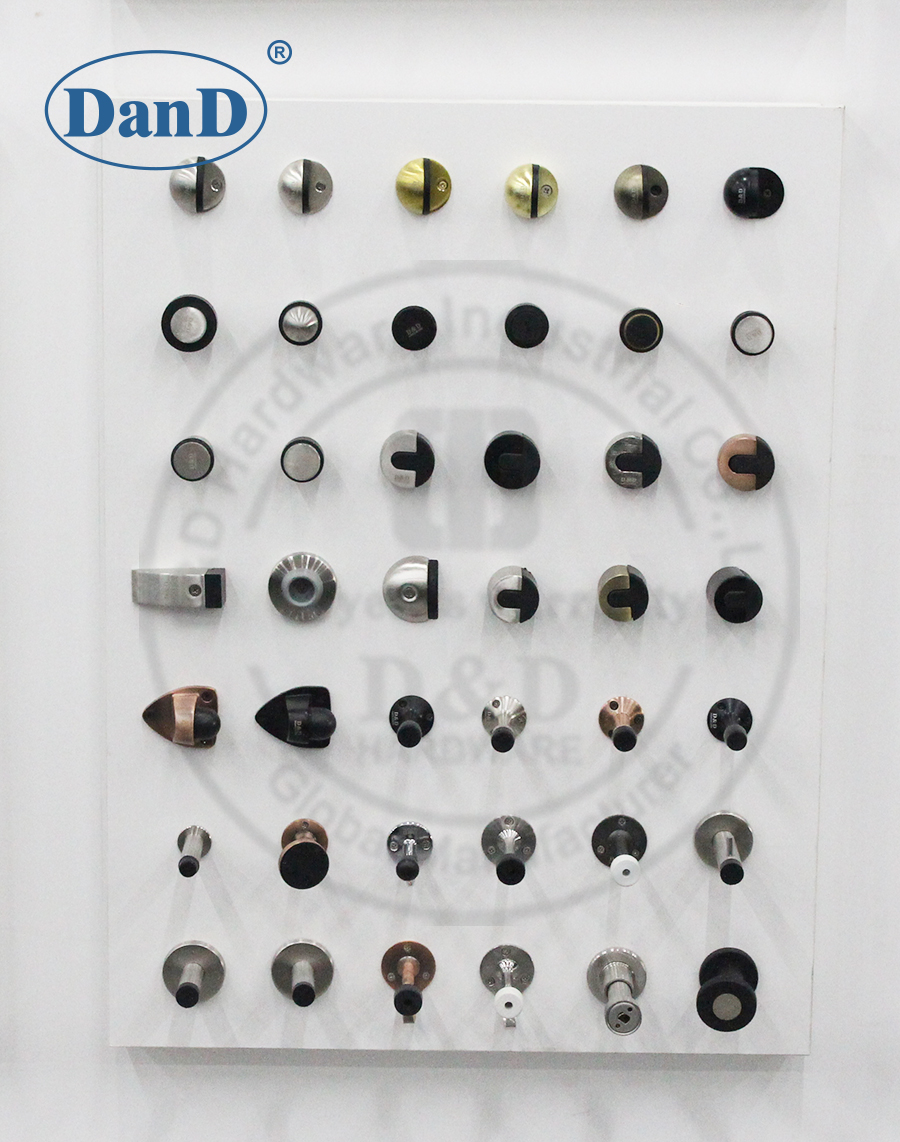 Tipos de tope de puerta cromada de aleación de zinc montada en la pared